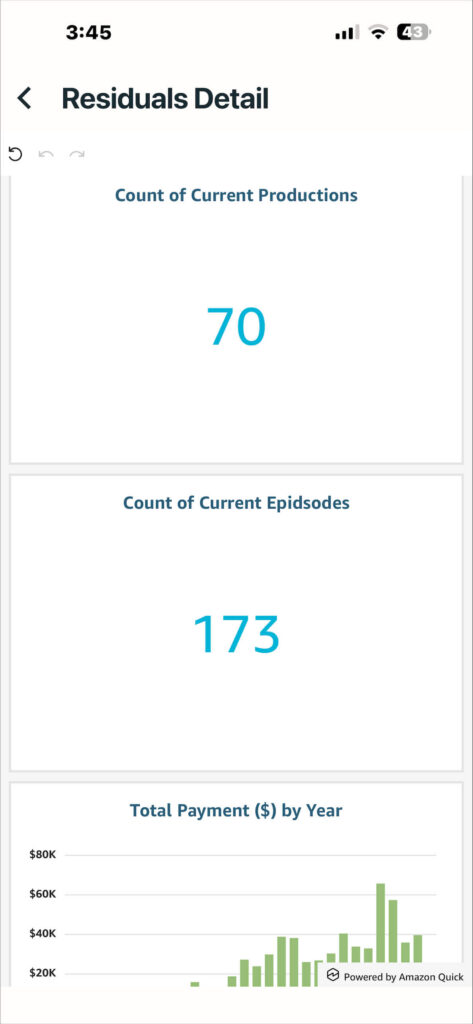 SyndiTrack app Statement Comparison screen